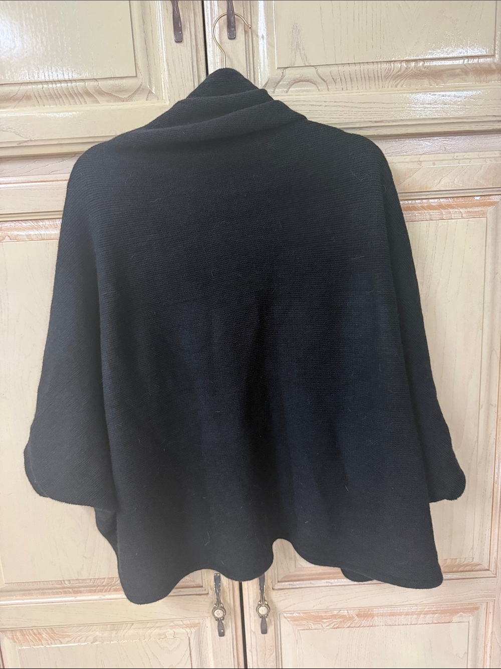 Black Women's Open-Front Draped Sweater - Picture 2 of 2